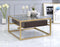 Yumia Coffee Table, Gold & Clear Glass
